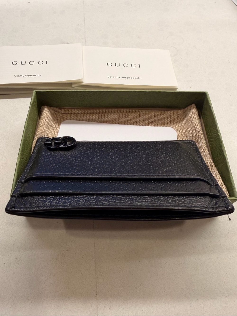 Gucci GG Marmont Double Black Leather Card Holder with Original Box & Dust Bag - Picture 2 of 7